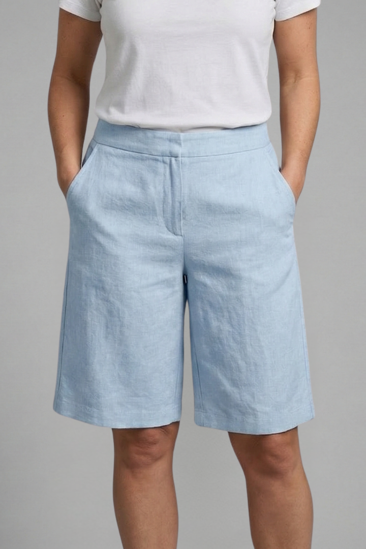 Women's Shorts Elastic Waistband Side Pockets Casual Summer Wear