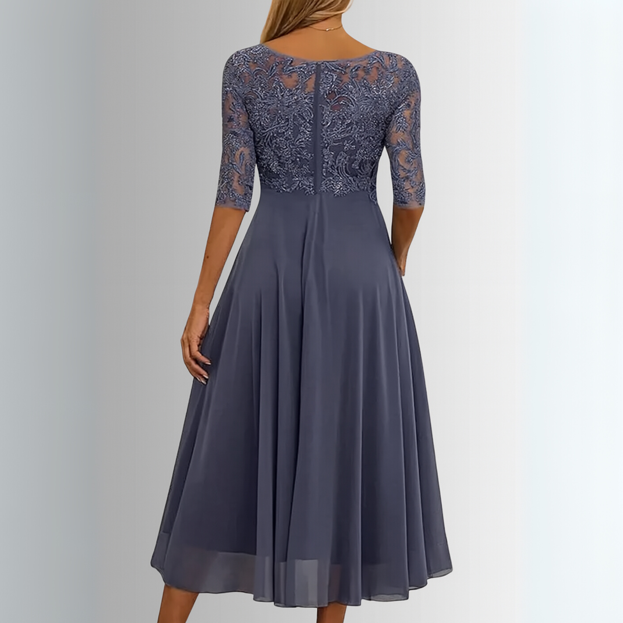 Women's Lace Midi Dress | A-Line Cocktail Dress for Special Occasions