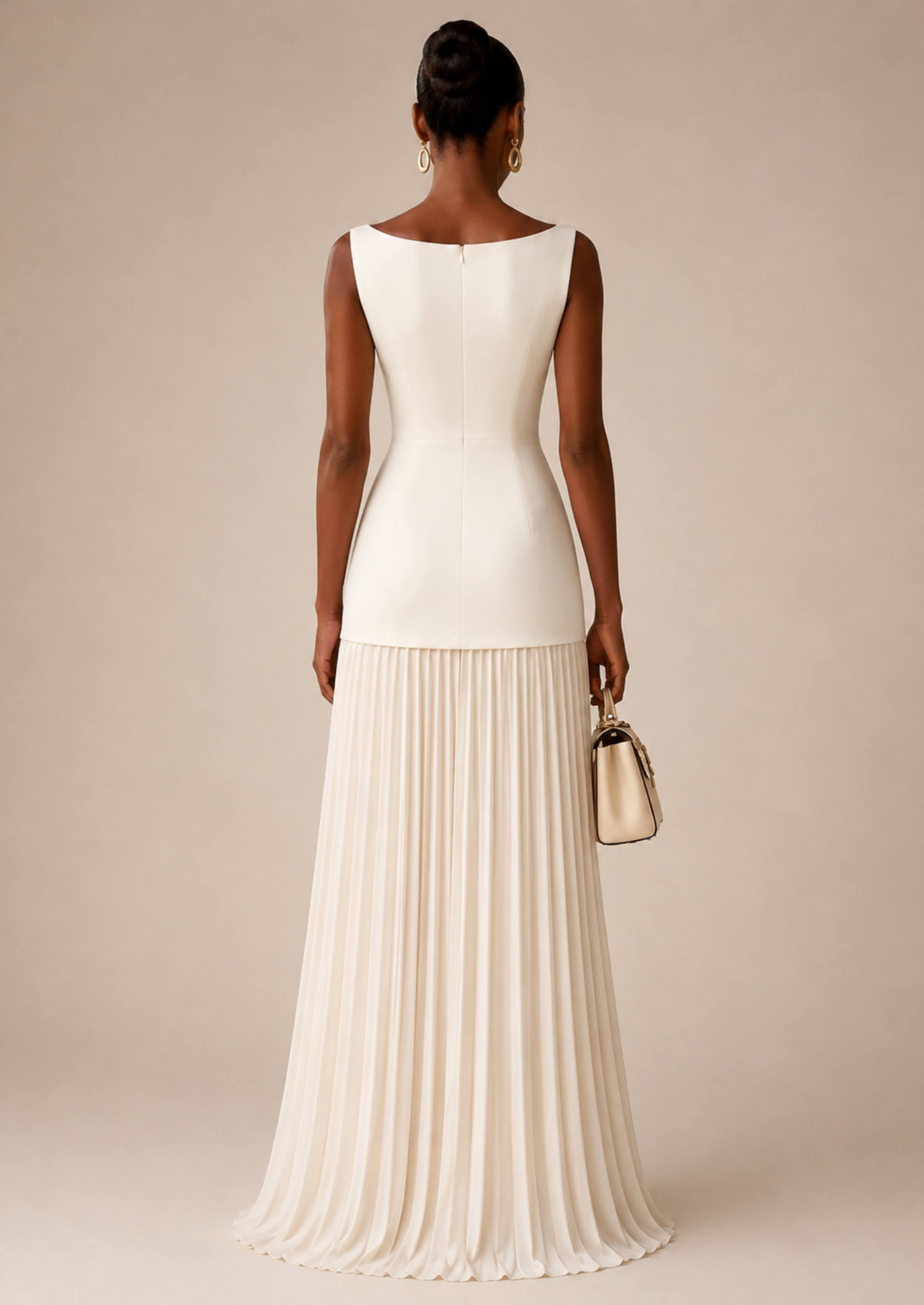 Women's Maxi Dress Sleeveless Pleated Skirt Long Length Casual