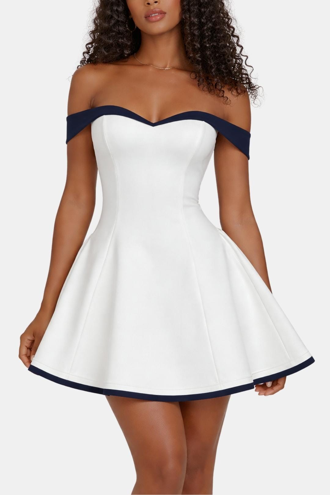 Zariyah – Off-Shoulder Sculpted Mini Dress