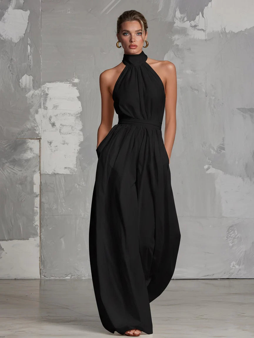Women's Bohemian Backless Jumpsuit Casual Summer Outfit