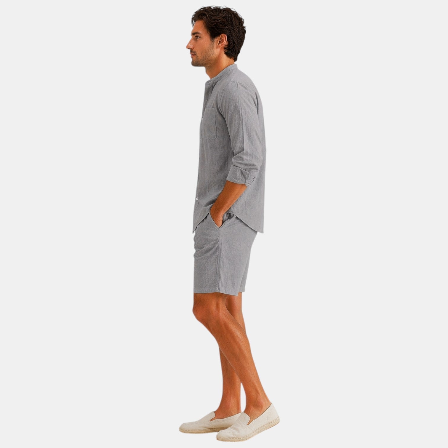 Men's Linen Summer Set Short Sleeve Casual Outfit