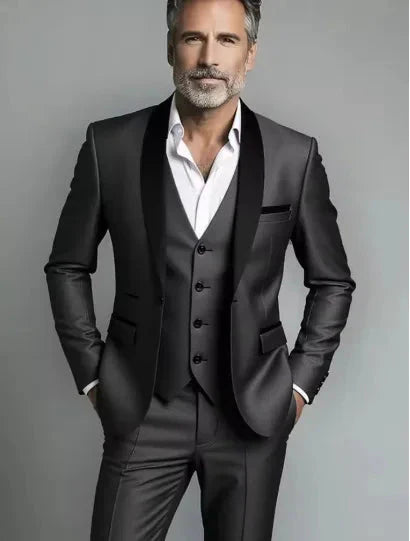 Men's Slim Fit Three-Piece Formal Wedding Suit