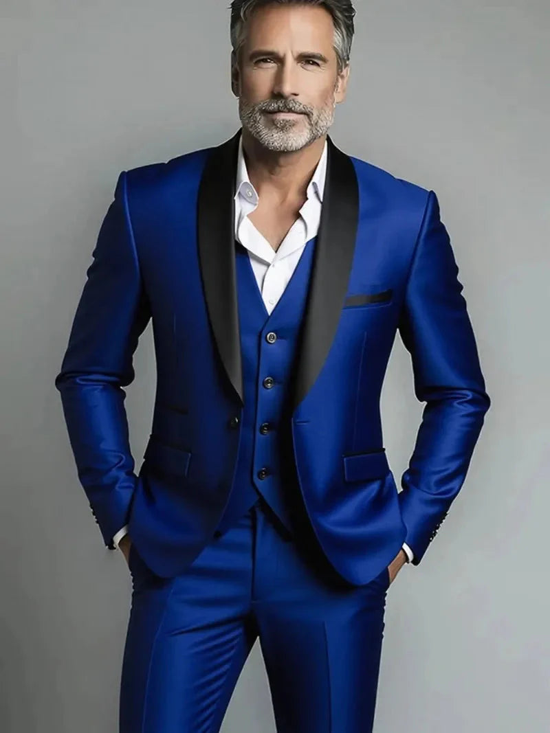 Men's Slim Fit Three-Piece Formal Wedding Suit