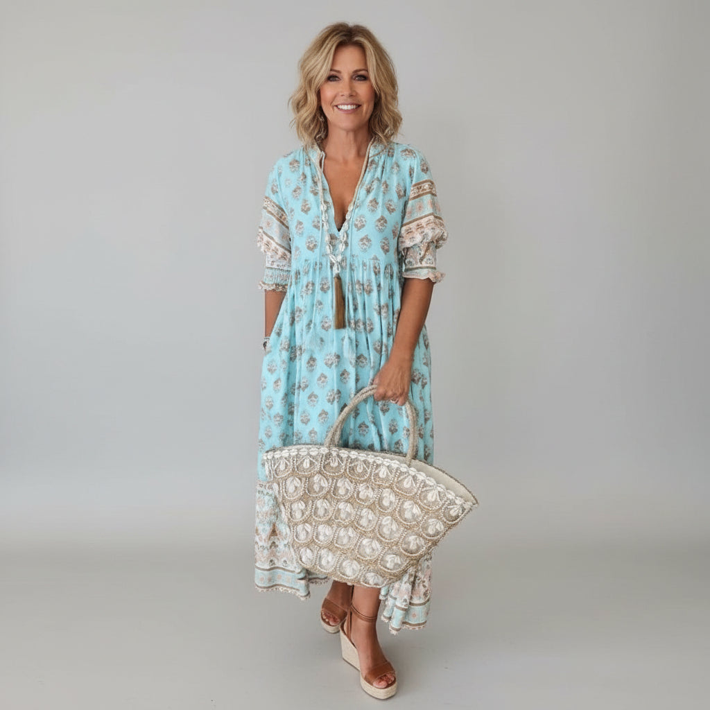 Ailsa Flowy Midi Dress for Women – Lightweight Summer Dress