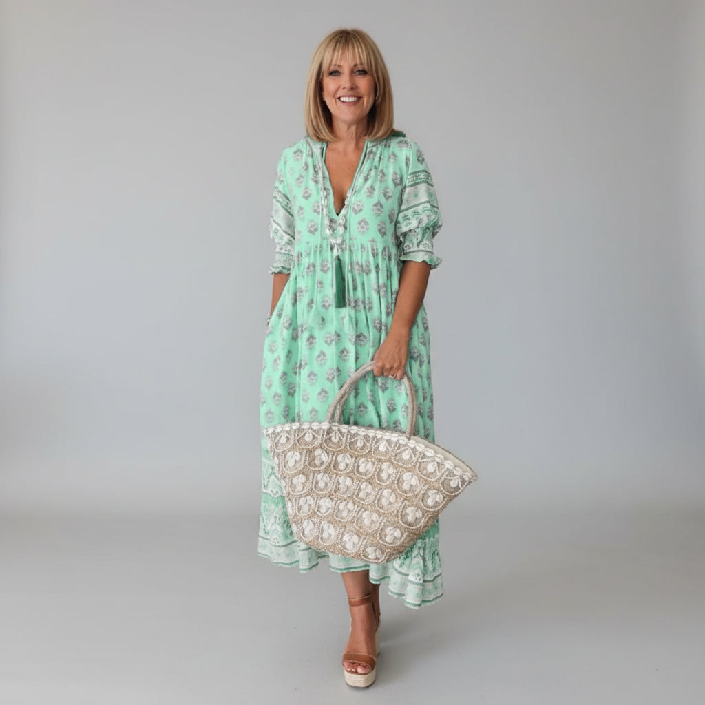 Ailsa Flowy Midi Dress for Women – Lightweight Summer Dress