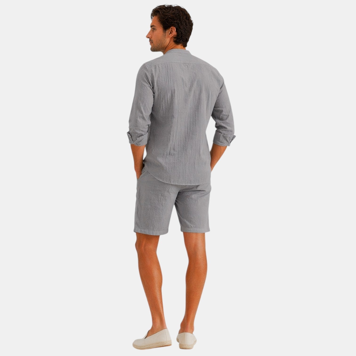 Men's Linen Summer Set Short Sleeve Casual Outfit