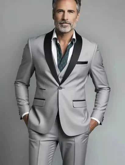 Men's Slim Fit Three-Piece Formal Wedding Suit