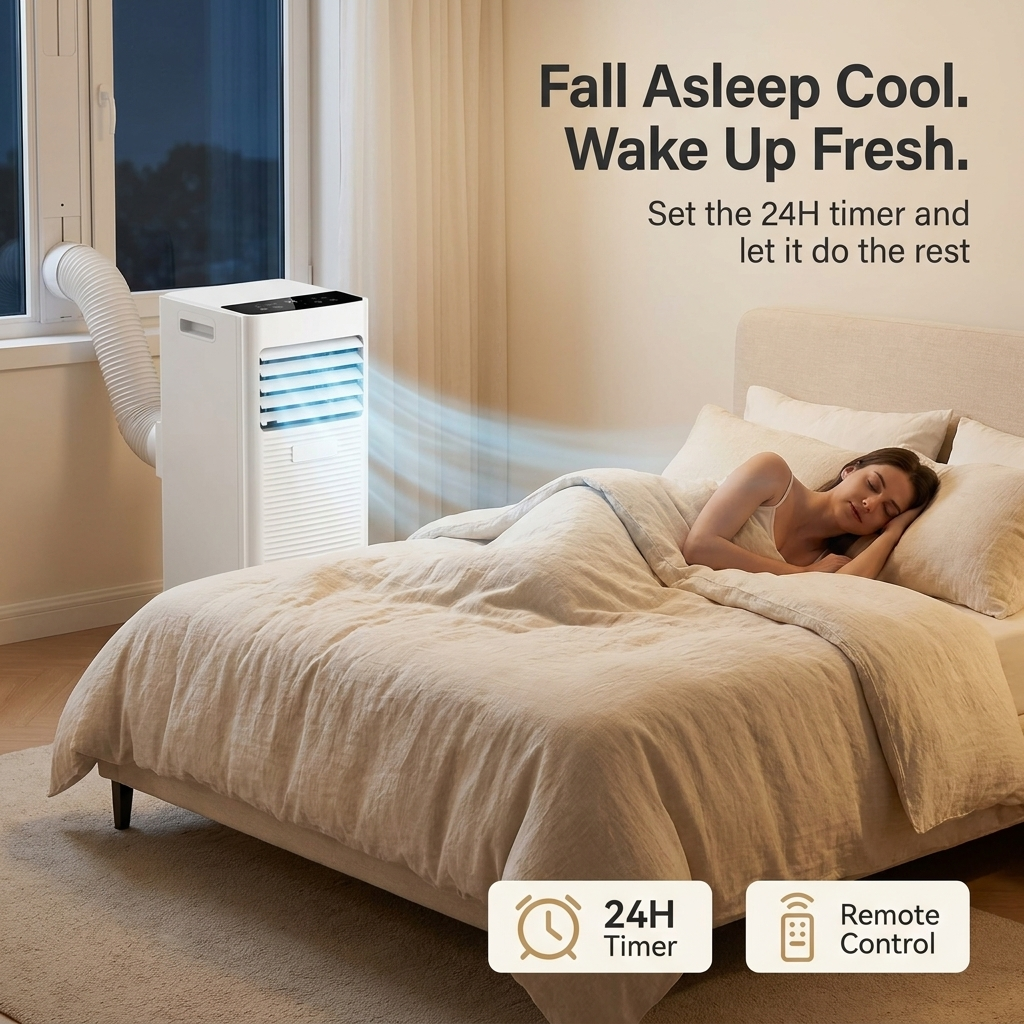 7000 BTU Portable Air Conditioner Dehumidifier Fan