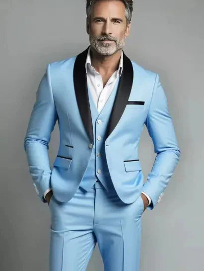 Men's Slim Fit Three-Piece Formal Wedding Suit