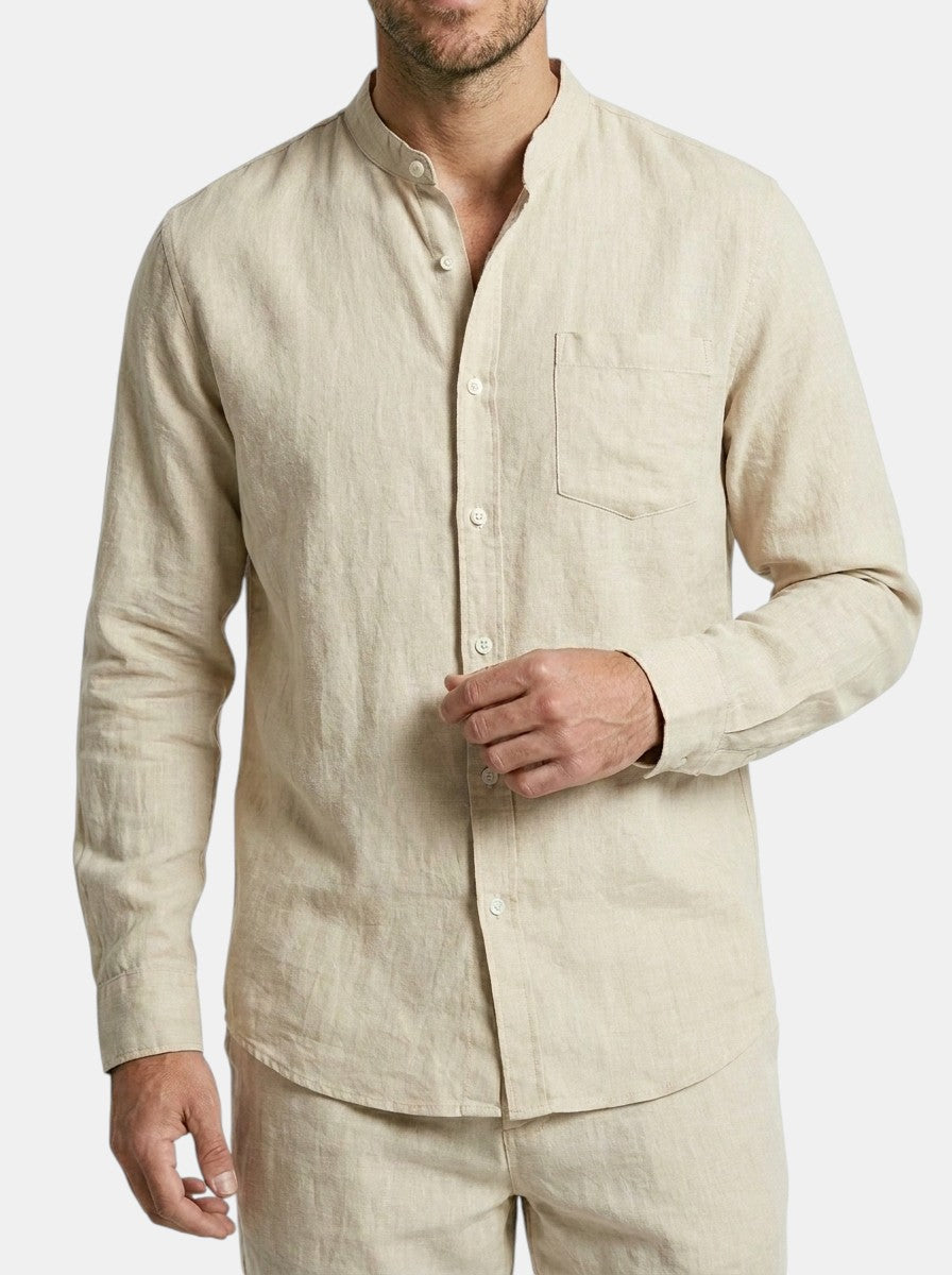Men's Lightweight Summer Set | Relaxed Fit Long Sleeve Shirt & Shorts