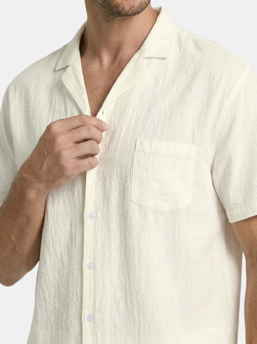 Men's Lightweight Woven Summer Set | Short Sleeve Shirt & Drawstring Shorts | Casual