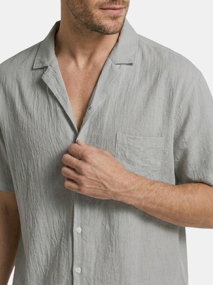 Men's Lightweight Woven Summer Set | Short Sleeve Shirt & Drawstring Shorts | Casual