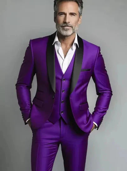 Men's Slim Fit Three-Piece Formal Wedding Suit